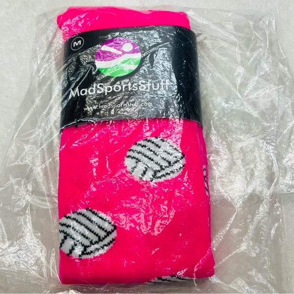 NIP MadSportsStuff Pink Volleyball Long Socks Sz Medium - Picture 1 of 2